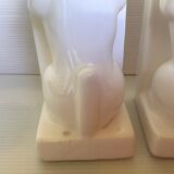 Pair of greenhouse books cats white earthenware