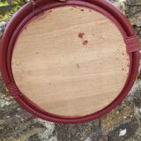 Burgundy rattan mirror