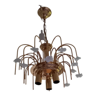 70s brass chandelier