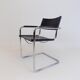 Set of 6 leather cantilever chairs