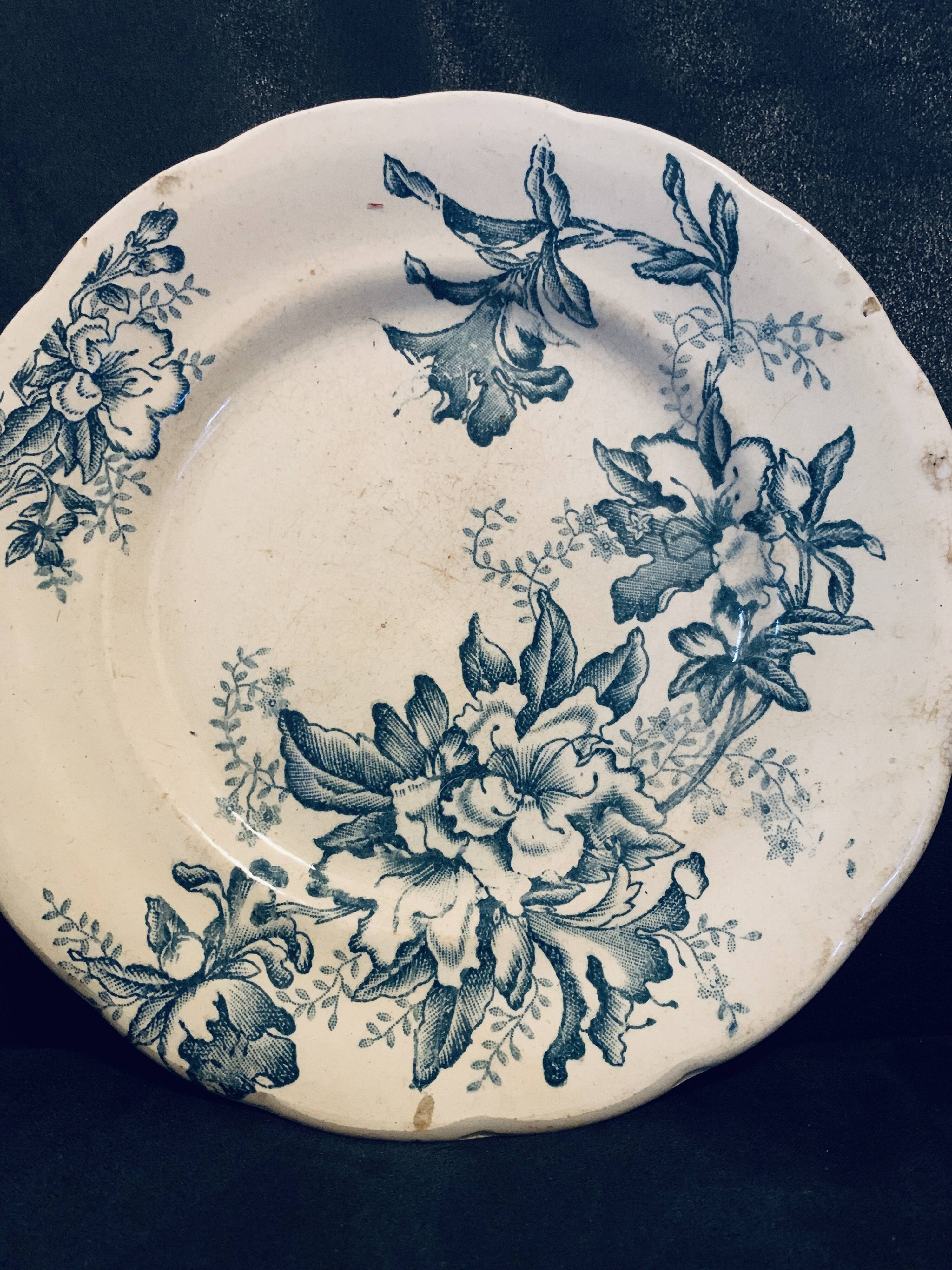 Flat plate 1960 ceramic Lucette 20cm Terre de fer old vintage