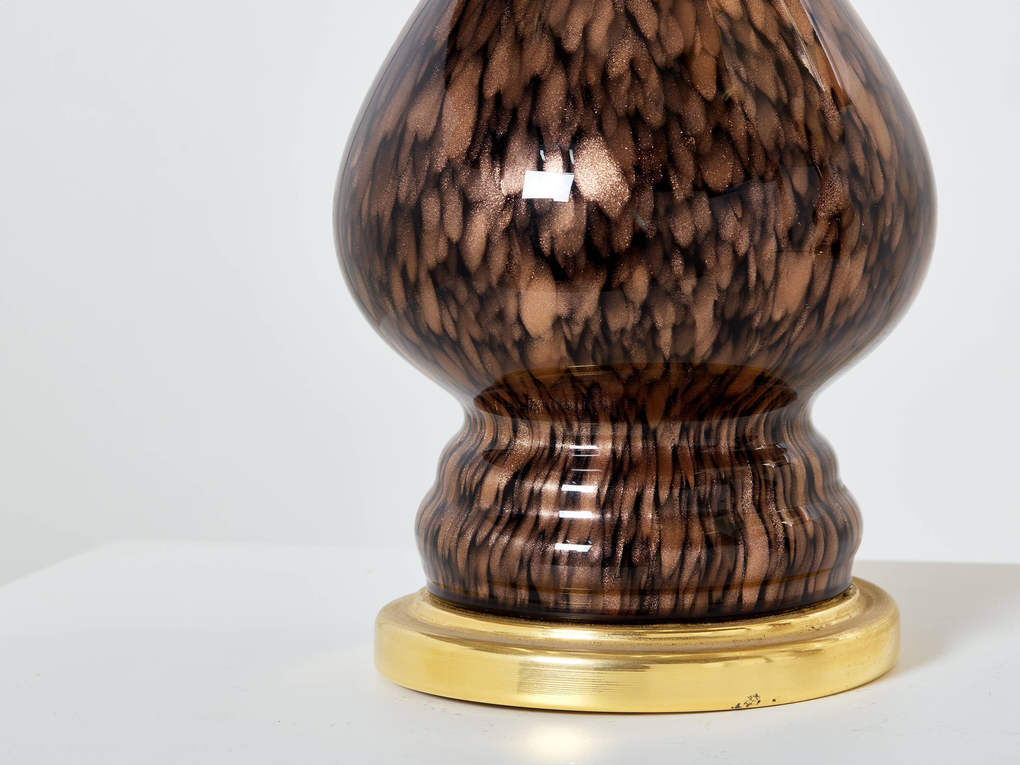 Pair of glass lamps Murano by Vincenzo Nason 1960