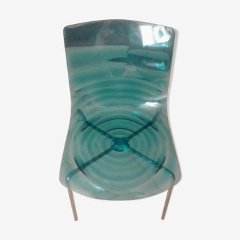 Blue polymer plastic chair Calligaris