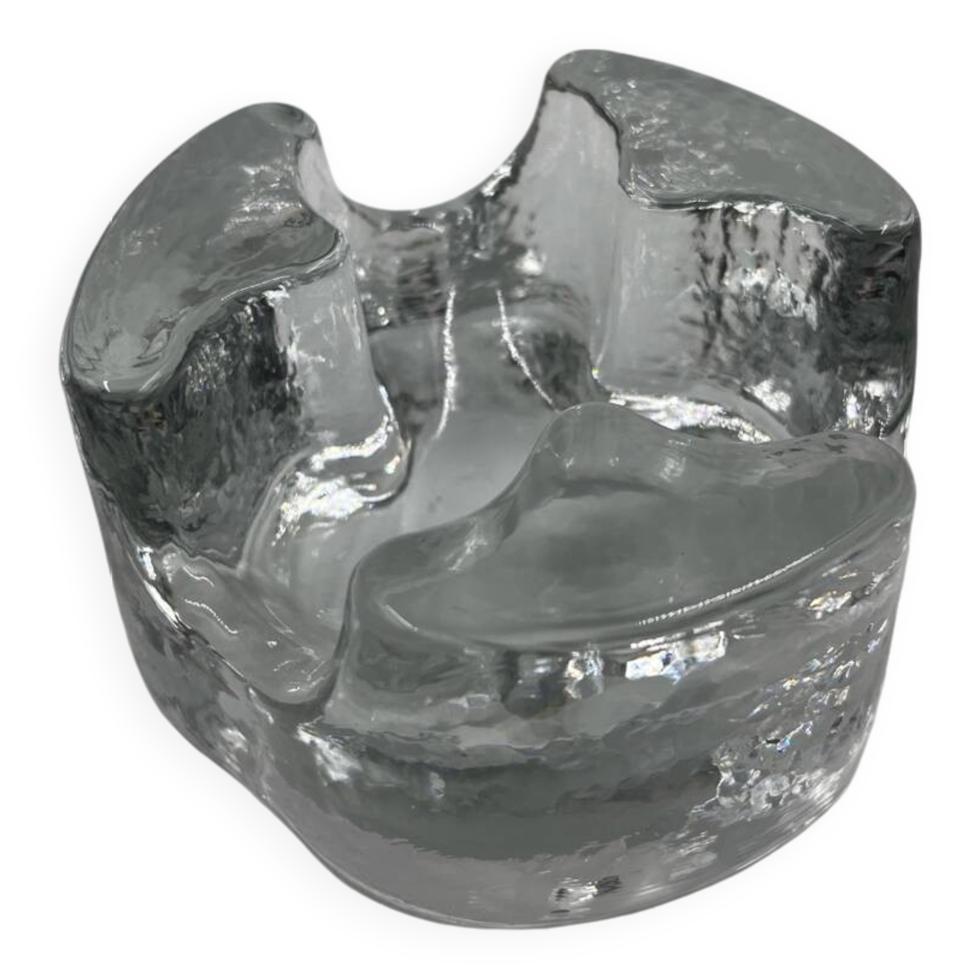 Solid glass candle holder