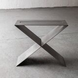 Contemporary stainless steel side table by Lena Coupez, Belgium, 2024