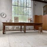 Solid walnut farmhouse castle table 1900 XXL