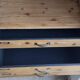 Large shelf drawers wood fir / metal 67 x 200 cm