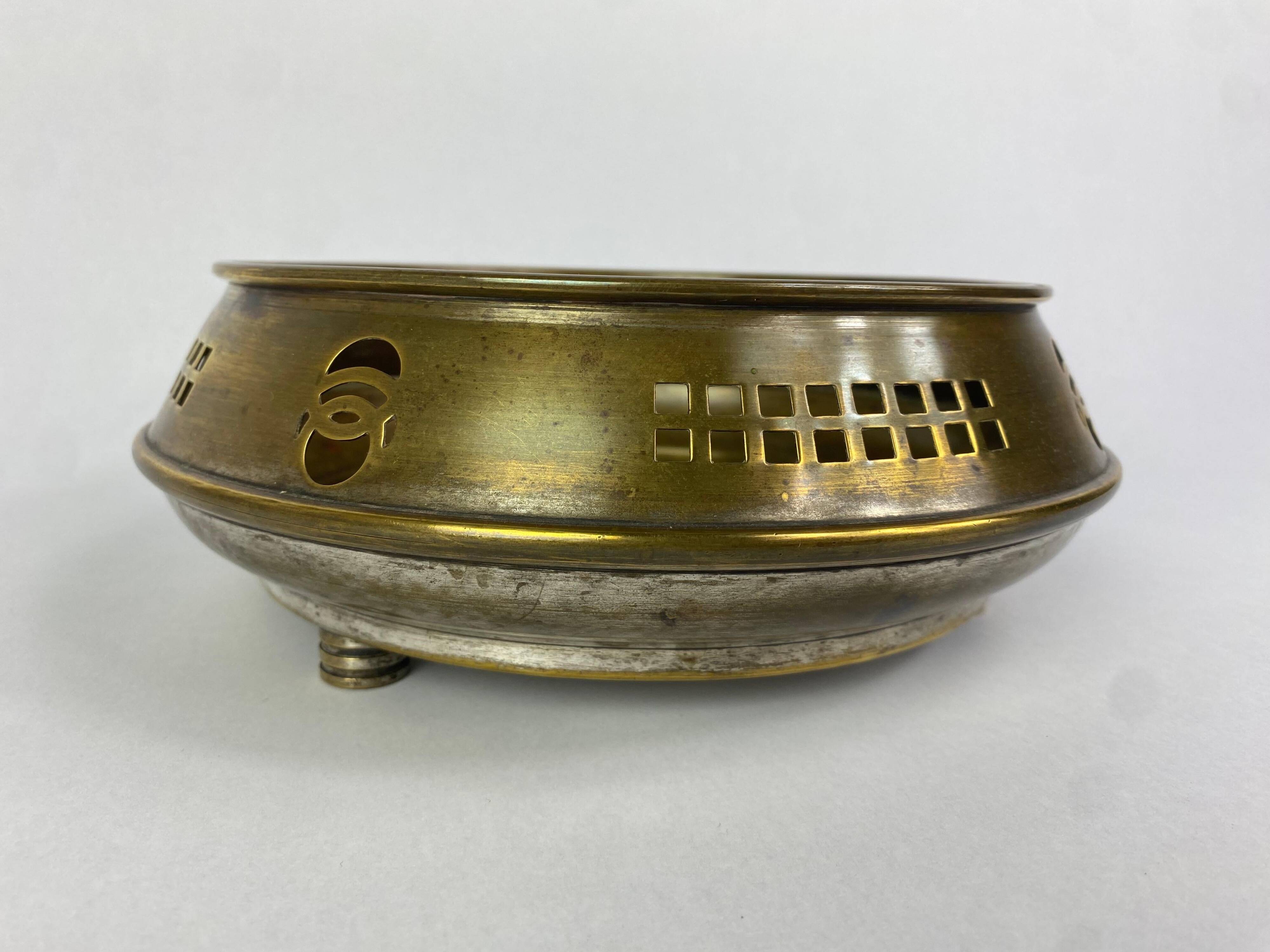 Brass bowl Secession by Jutta Sika and Kolo Moser