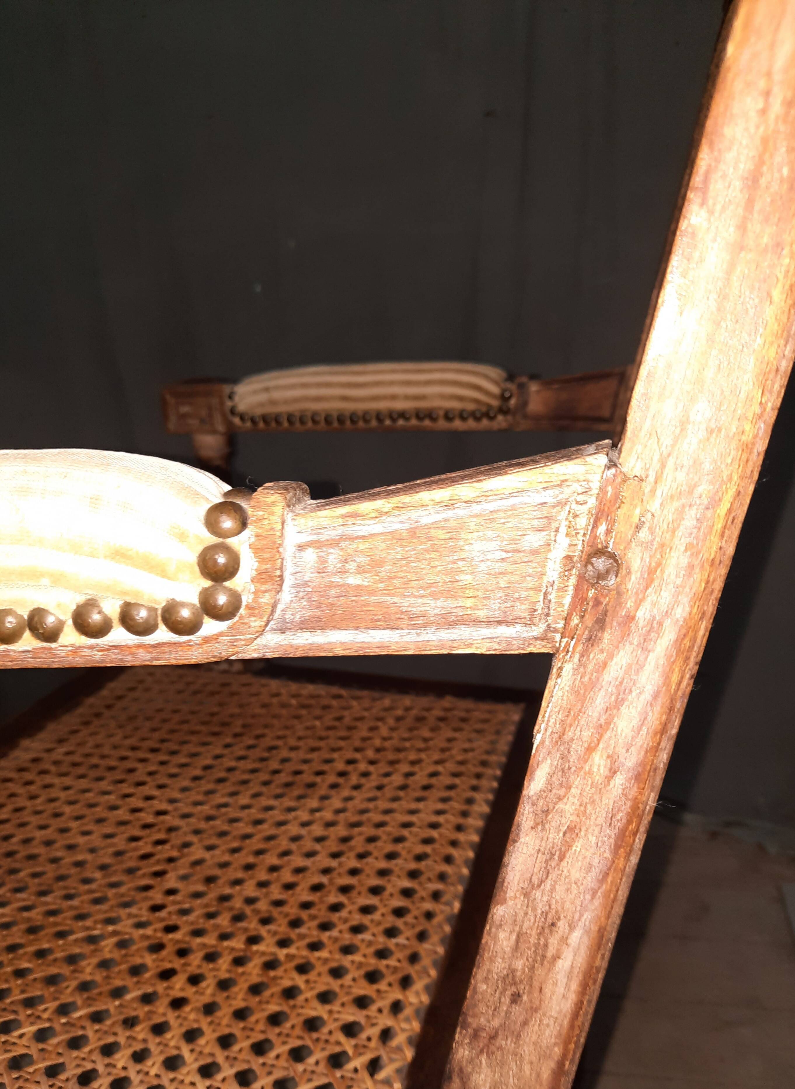 Pair of cane armchairs from the Louis XVI style