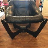 Fauteuil cuir Luna vintage