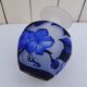 Baluster vase in glass, floral pattern, signed.