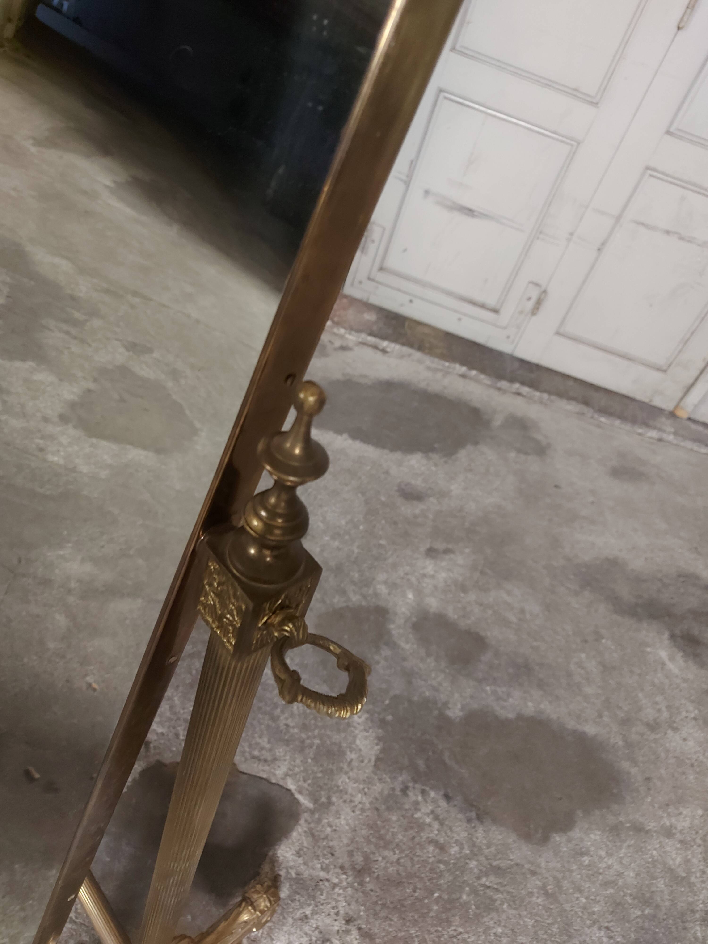 Psyche mirror in vintage gilded bronze