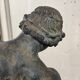 Faun with a Wineskin, Large Bronze Patina Excavated, Object from the Grand Tour, 19th Century