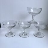 Set of 4 glasses / liquor cups in molded glass 20s