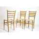 Trio of wooden chairs and rope, Italy, 1950s