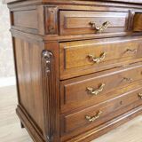 Interwar Walnut Vanity Dresser with Marble Top, 1930s