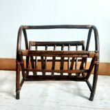Vintage rattan magazine rack, 1970s
