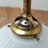 Pair brass and glass chandeliers