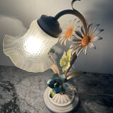 Vintage lamp in metal and glass