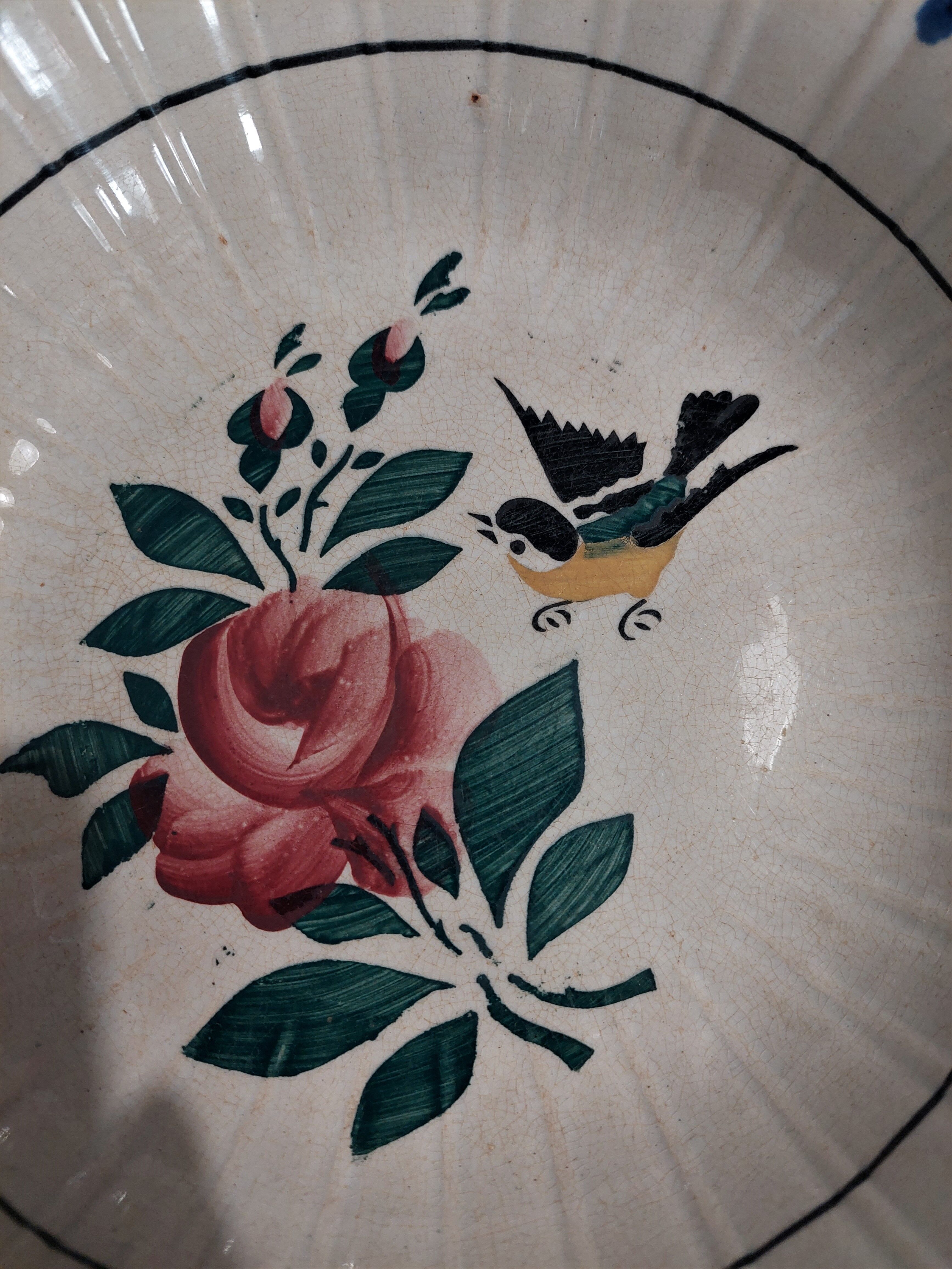 Hollow dish salad bowl earthenware HBC Hautin Boulenger & Co Choisy le Roi late nineteenth century