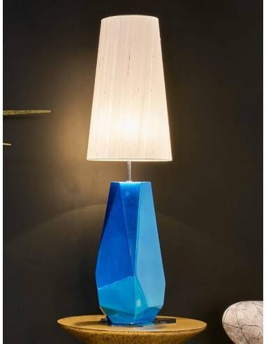 Lamp with silk lampshade