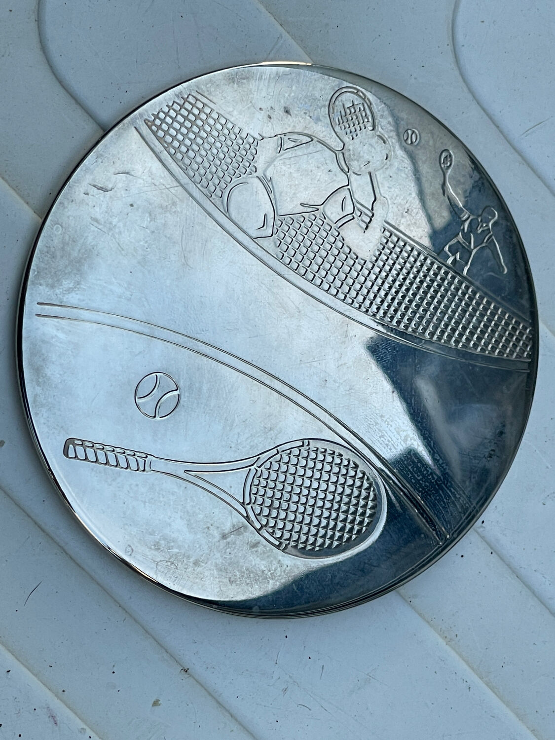 Coaster with tennis theme holder