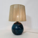 Blue glazed ceramic lamp