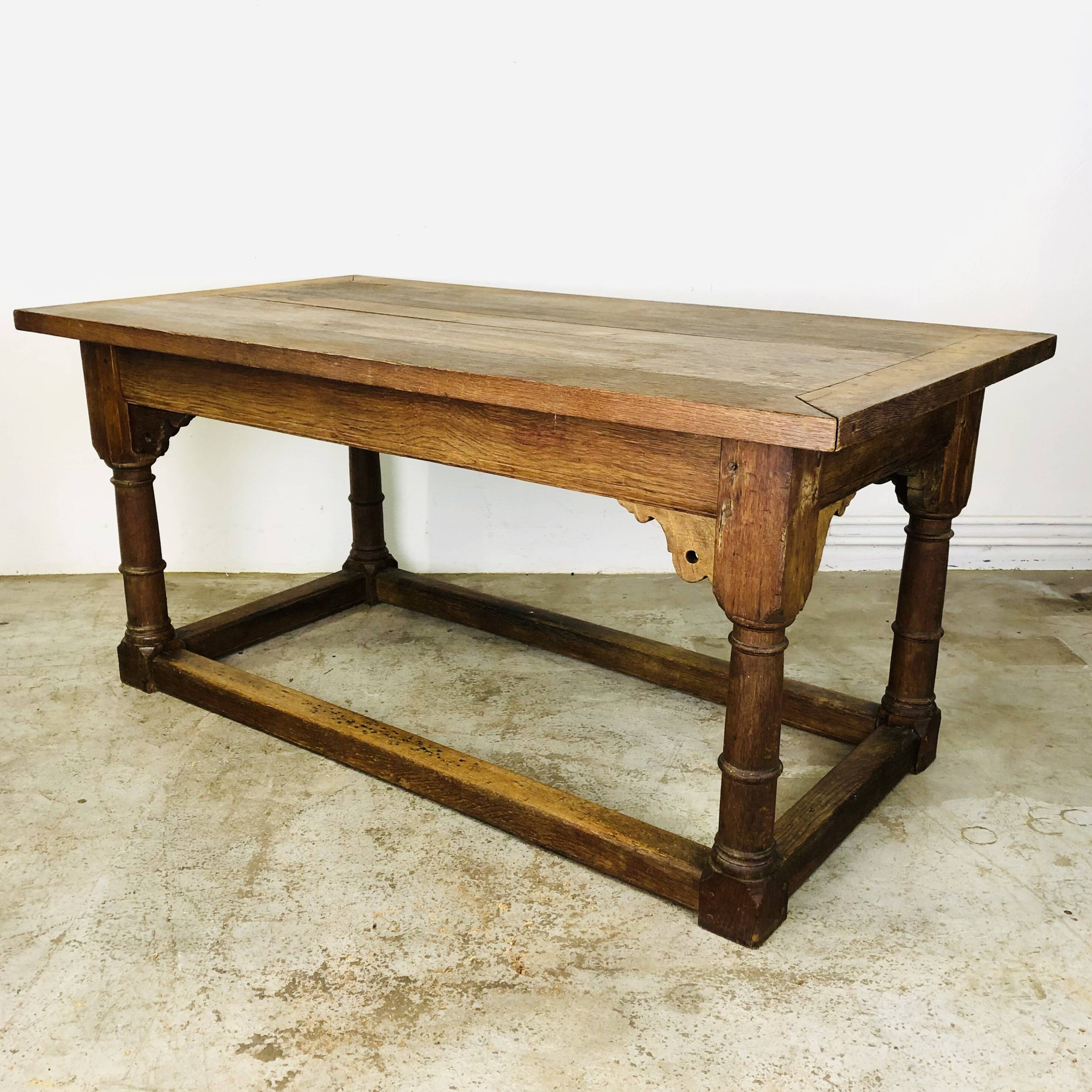 17th century oak bakers table
