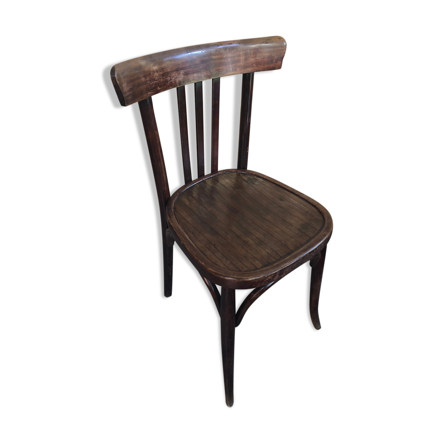 Old Chair Bistro Dark Curved Wood 70s Vintage