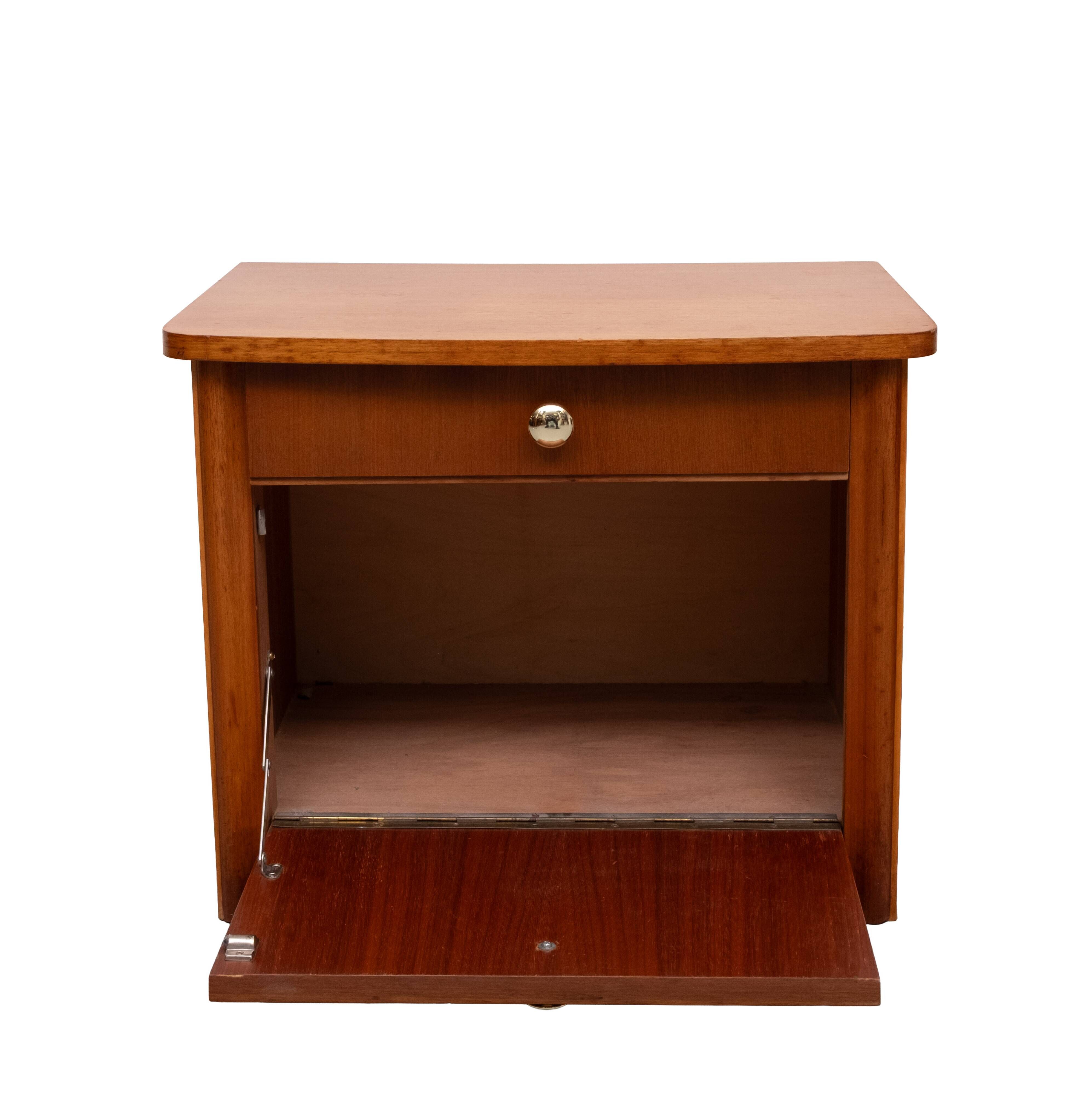 Set Art Deco nightstands Nutwood 1930s Holland
