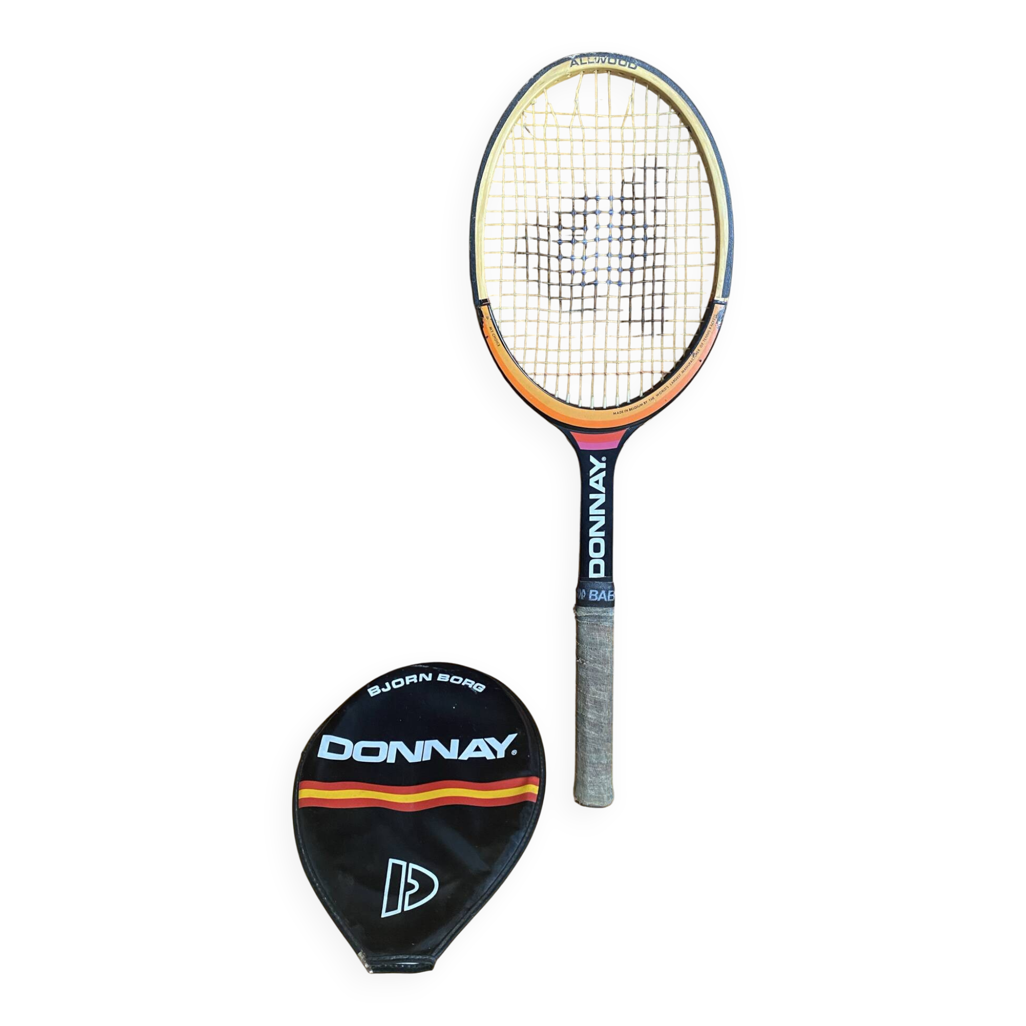 Vintage donnay bjorn borg tennis racket wood + case