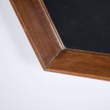 Octagonal Scandinavian teak mirror from the 1960s