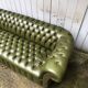 Chesterfield green leather sofa
