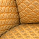 Vintage mustard yellow flocked velvet armchair