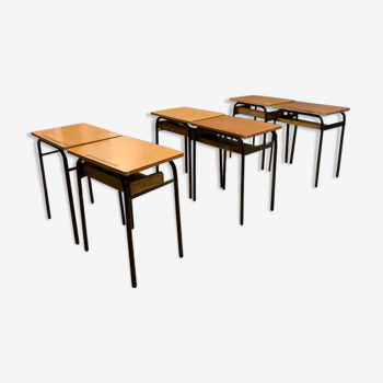 Lot de 6 tables d'écoliers