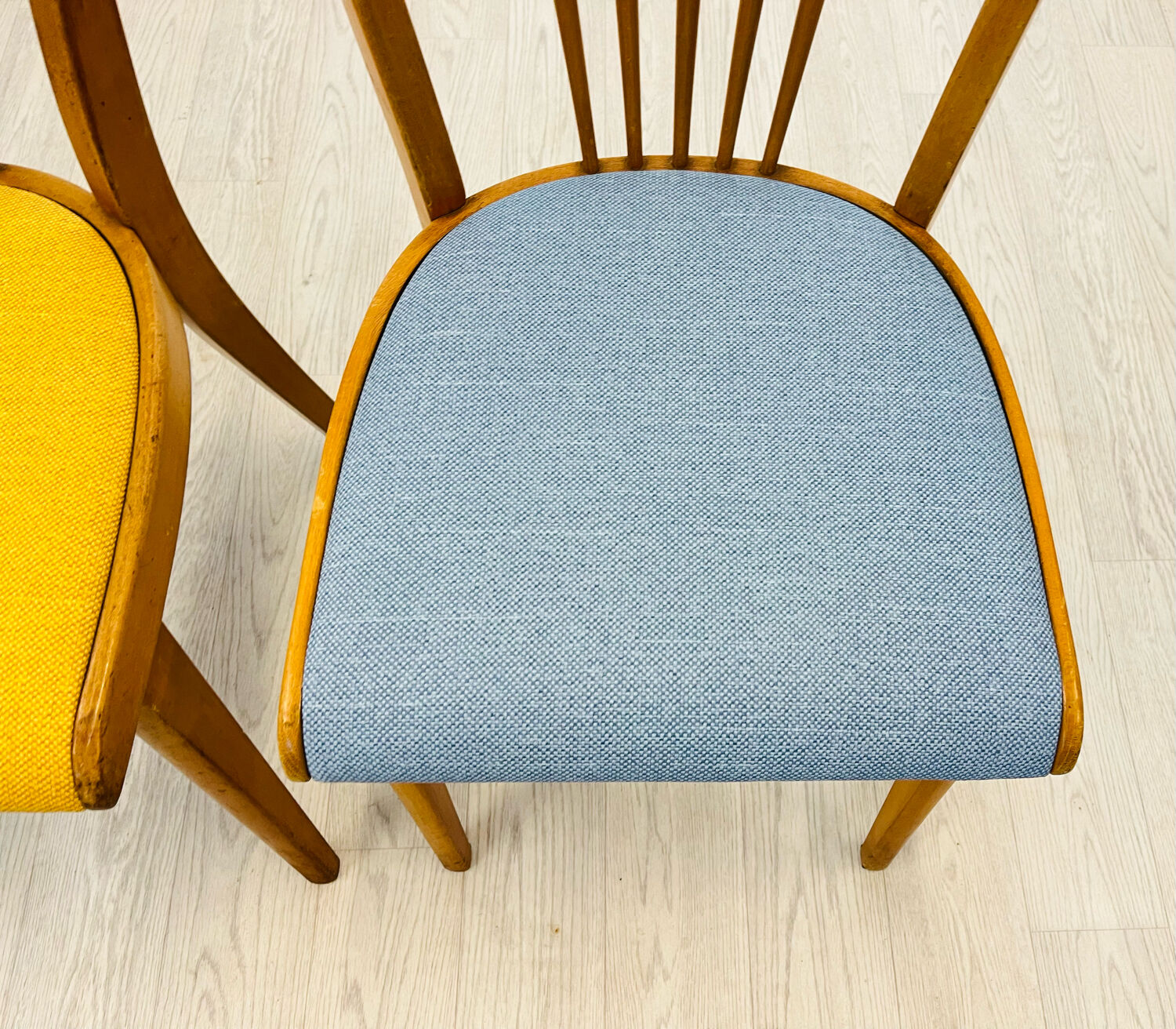 Four colourful chairs