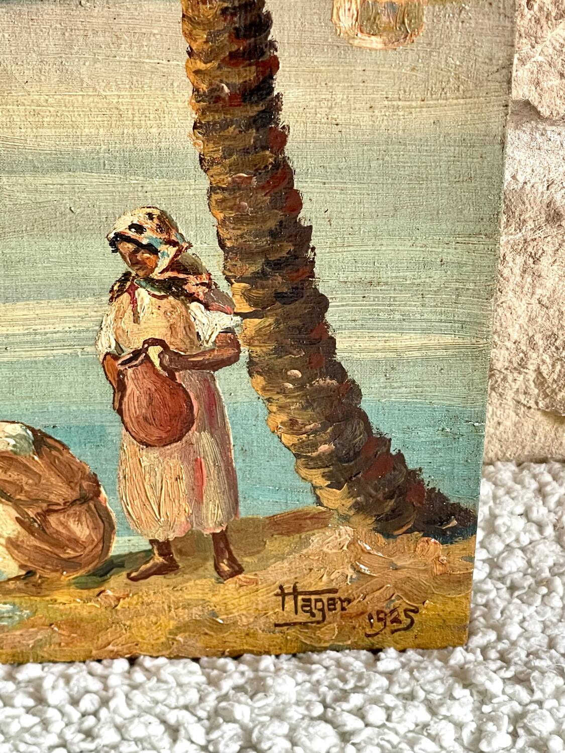 Pair of orientalist paintings signed Hager 1925