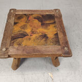 Vintage copper plated brutalist coffee table, 1970s