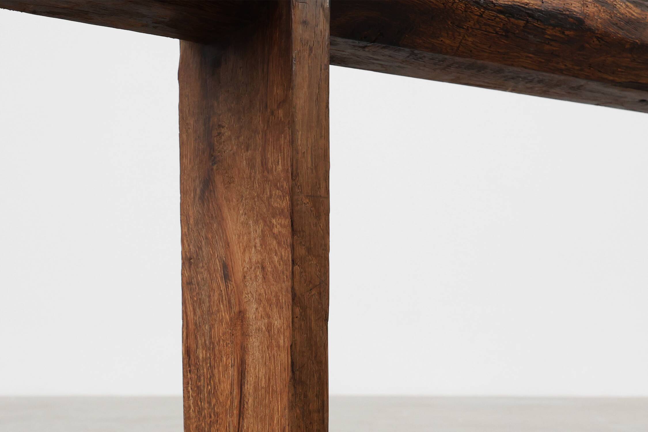 Rustic farmhouse bench in oak, France ca. 1820