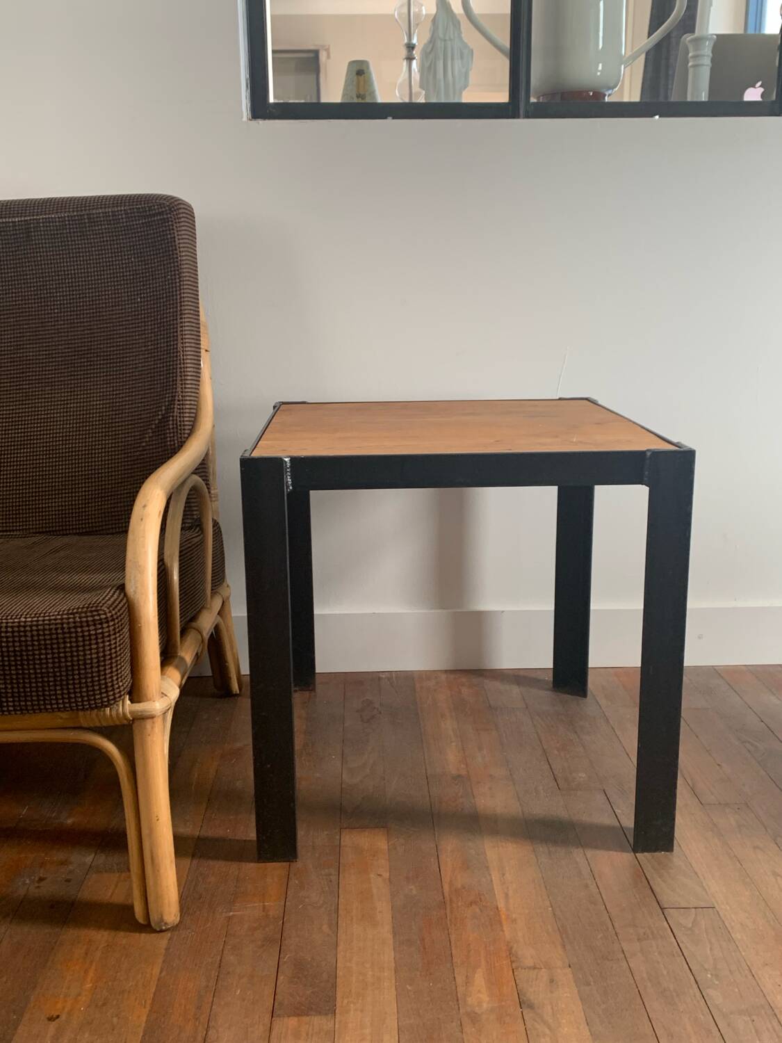 Wood and metal coffee table