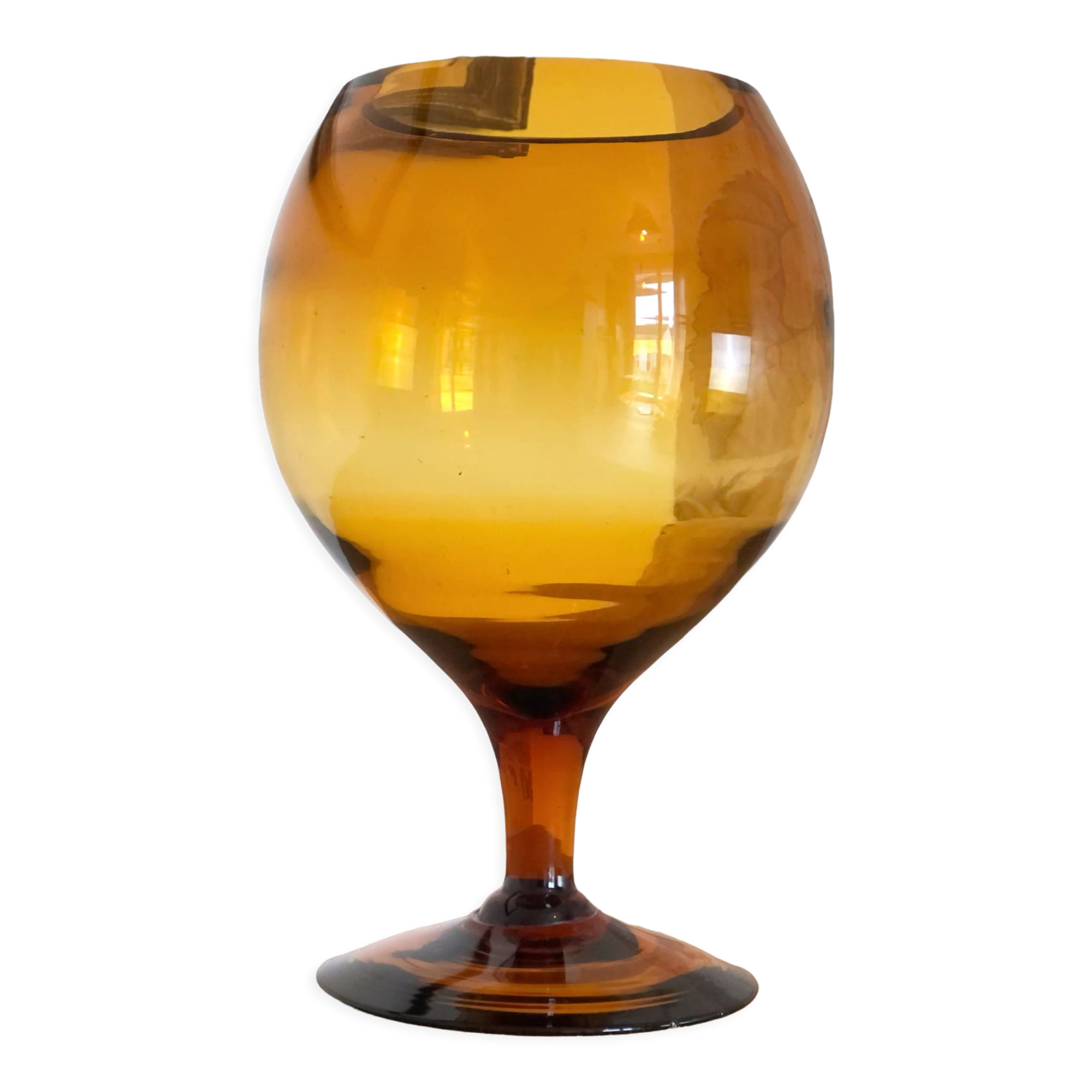 Vase couleur orange marbré