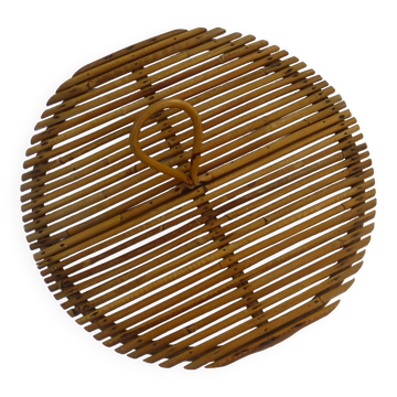 Rattan tray, vintage 1970