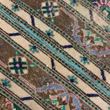 Distressed Turkish Rug 110x72 cm Vintage Shabby, Tribal Red, Green, Brown Small