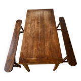 Table de ferme et ses deux bancs