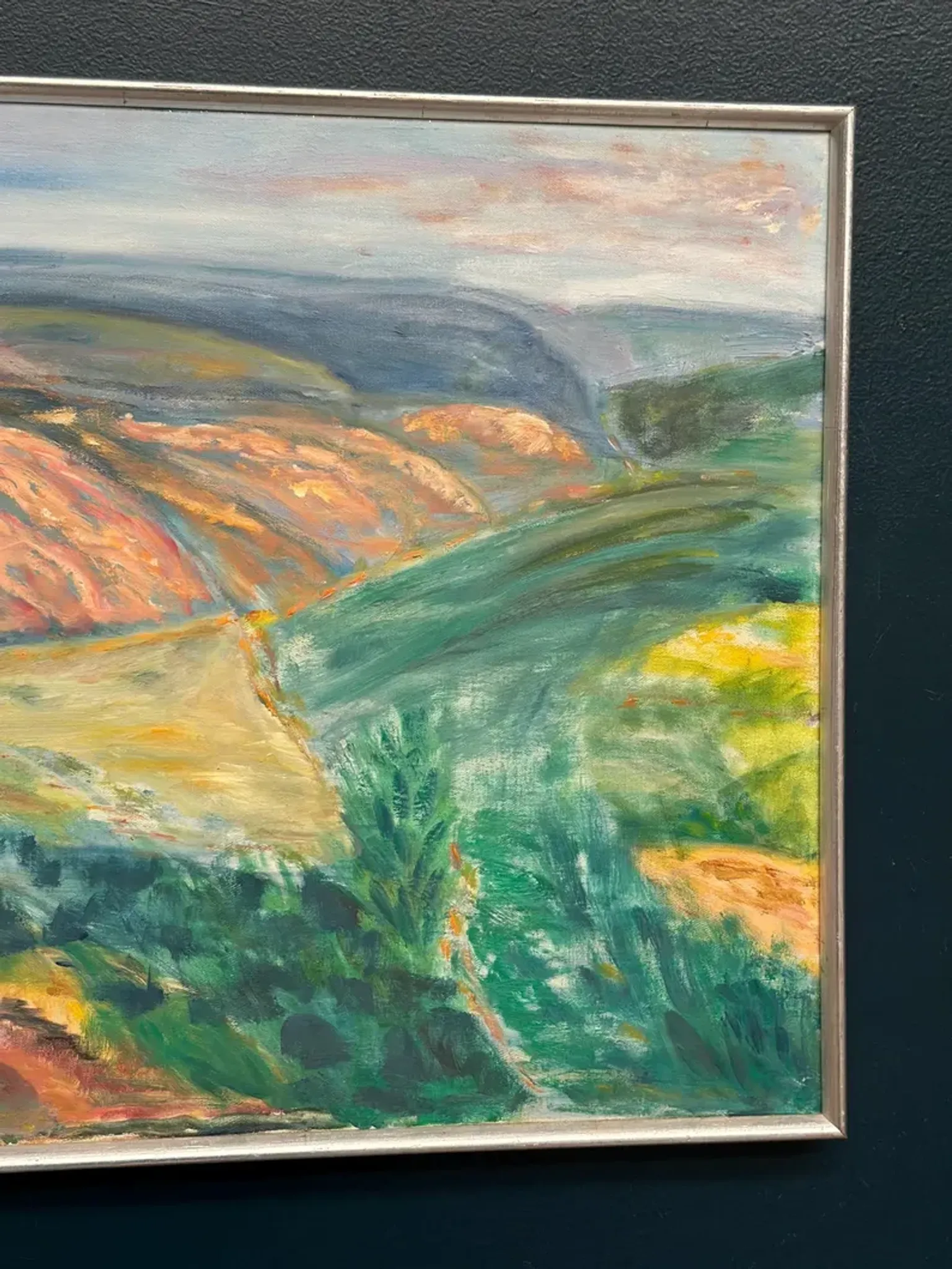 Original Swedish Oil on Canvas – "Landscape" by Lalla Blecher – Signed – Dated 1994 – Framed – 63 × 53 cm (24.8" × 20.9")