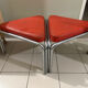 Vintage Bauhaus orange triangular stools