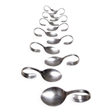 Set of Twelve Steel Serving Spoon by Pinti, Italy, 1980s