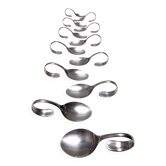 Ensemble de douze cuillères de service en acier par Pinti, Italie, années 1980