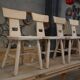 Lot de 3 chaises en hêtre 1960