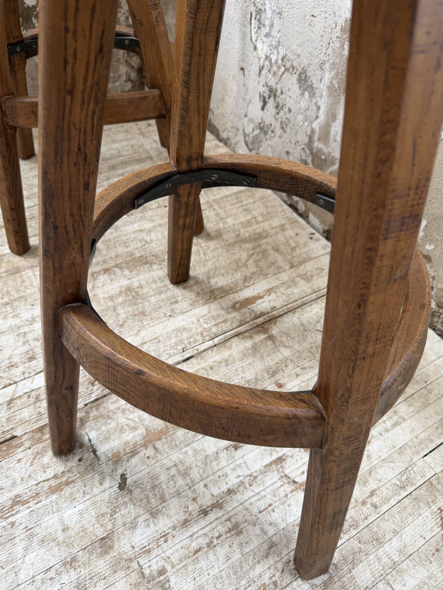 Pair of Henri Bataille stools in oak